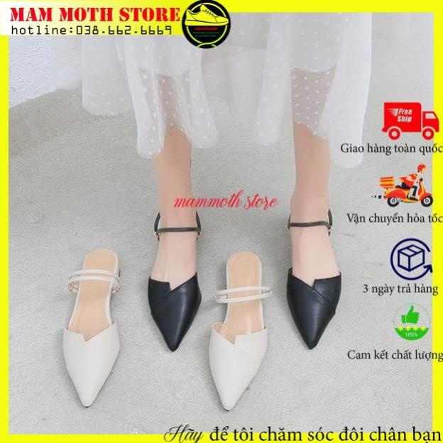 Sục nữ,giày sục đinh nữ mũi nhọn đế bệt màu đen full size nữ đi đẹp Đinh