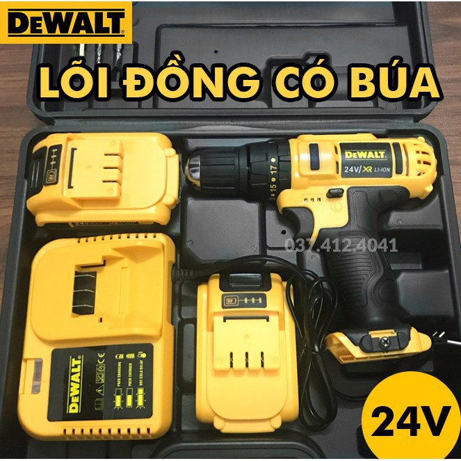 Máy Khoan Pin Cầm Tay Dewalt 24V Búa, Bắn Vít- Máy Khoan 3 Chức Năng Búa - Khoan Bê Tông