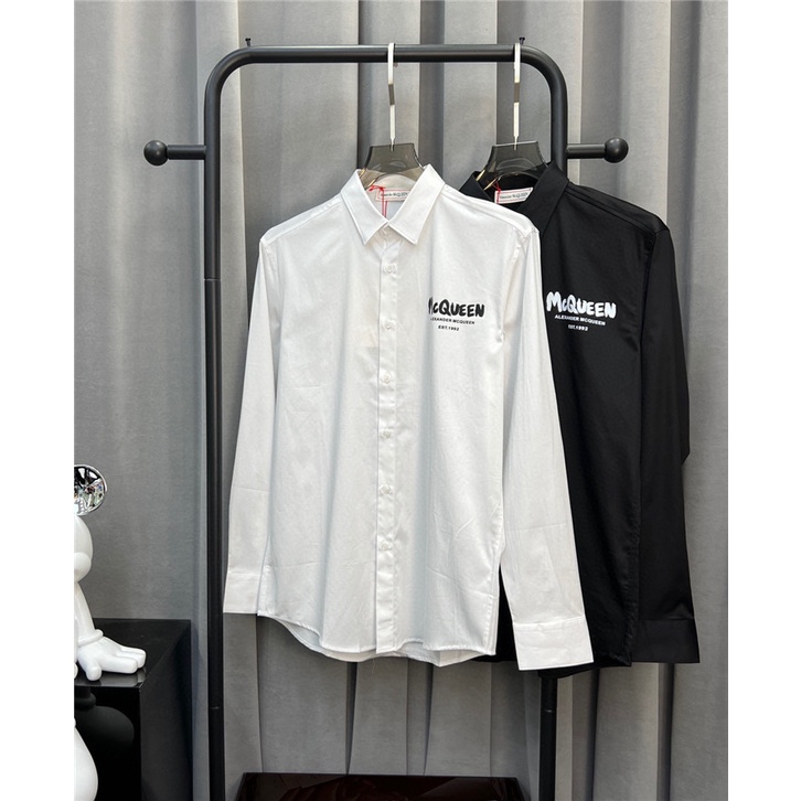 Áo Sơ Mi Cotton Tay Dài In Chữ Mcque Thời Trang 2022 Cho Nam Giới A1exander Size M-4XL