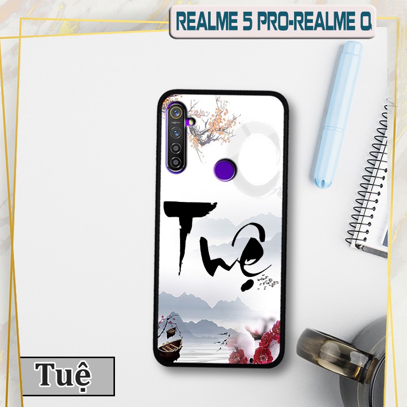 Ốp lưng kính 3D Realme 5 Pro/ Realme Q in chữ thư pháp ý nghĩa