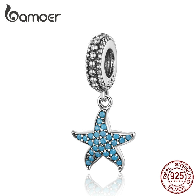Hạt charm Bamoer SCC1210 thiết kế hình sao biển trang trí đồ trang sức xinh xắn thời trang