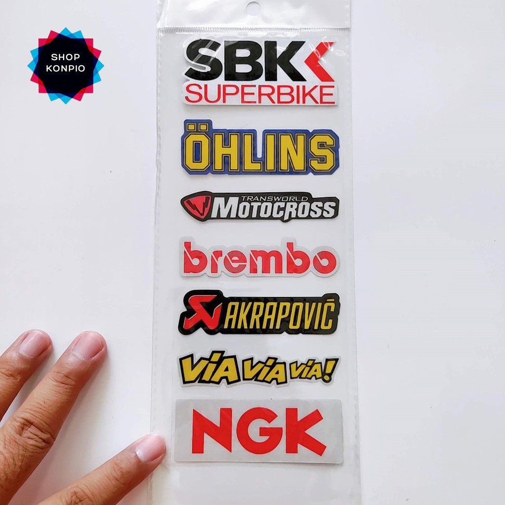 Bộ Tem Sticker Phản Quang SBK Cao Cấp Dán Xe Máy, Ô Tô, Mũ Bảo Hiểm, Chống Thấm Nước, Chống Bay Màu