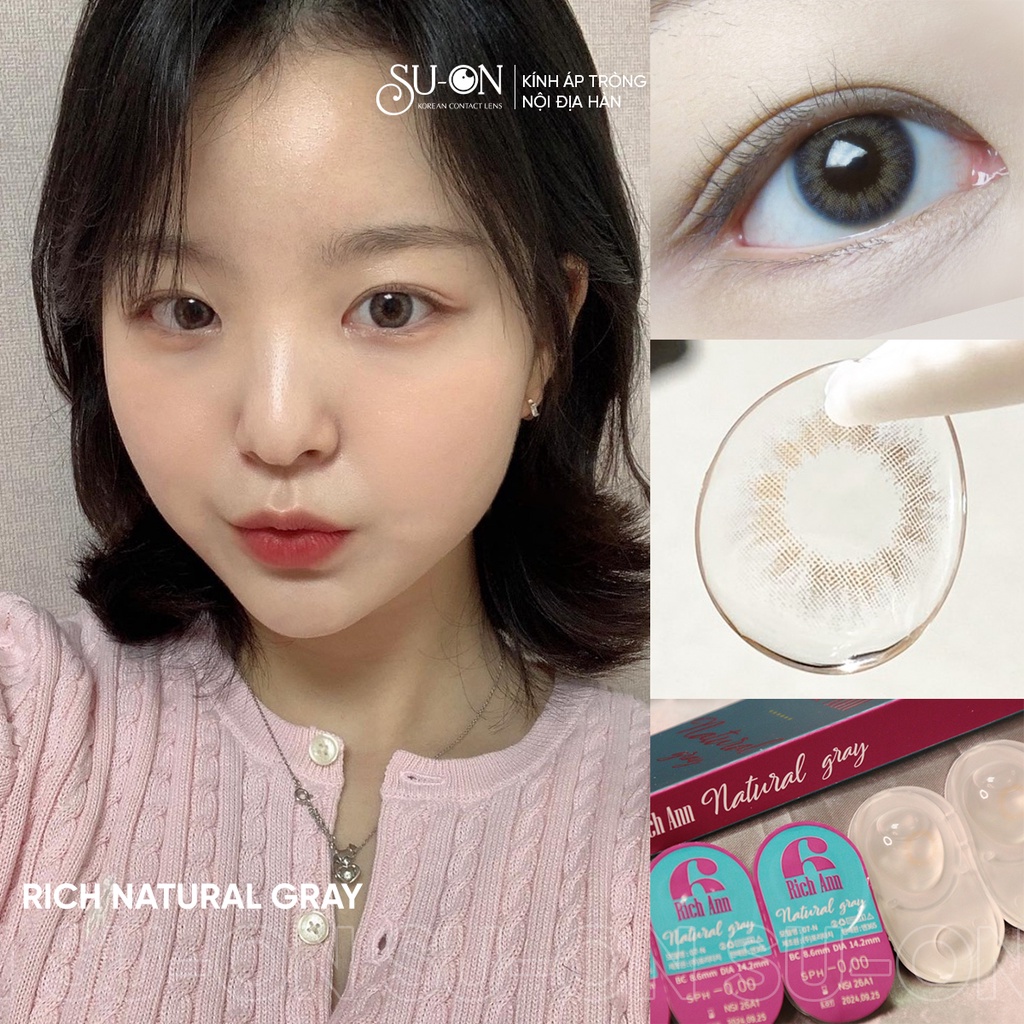 Lens 1 ngày Ann365 RICH NATURAL BROWN áp tròng 14,2mm, màu nâu trong tự nhiên Hàn Quốc, siêu êm đeo cả ngày