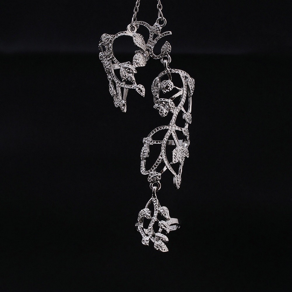 Bộ nhẫn mạ vàng/bạc thiết kế dài độc đáo phong cách Gothic