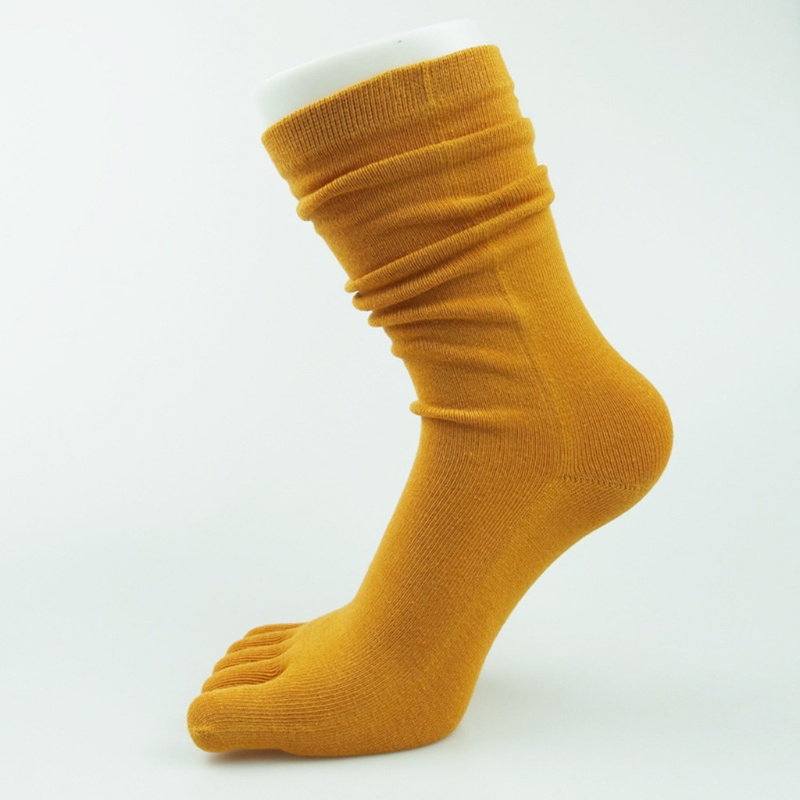 Vớ Dài Năm Ngón Bằng Cotton Mềm Mại Thoáng Khí Màu Trơn Đơn Giản Dành Cho Nữ Tập Yoga