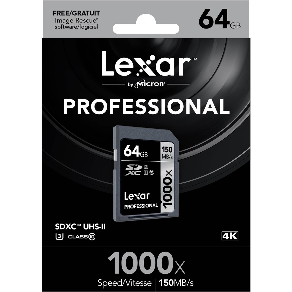 Thẻ nhớ Lexar SDXC 64GB Pro 1000X 150mb/s, UHS II U3 Dành cho máy ảnh (Hàng nhập khẩu) | BigBuy360 - bigbuy360.vn