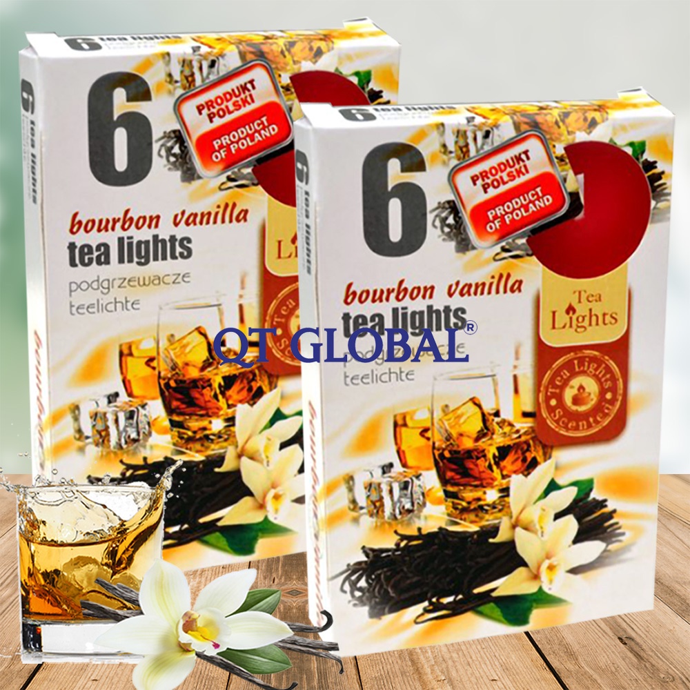 Combo 2 hộp 6 nến thơm Tealight Admit nhập khẩu Châu Âu Bourbon Vanilla - hương hoa vani