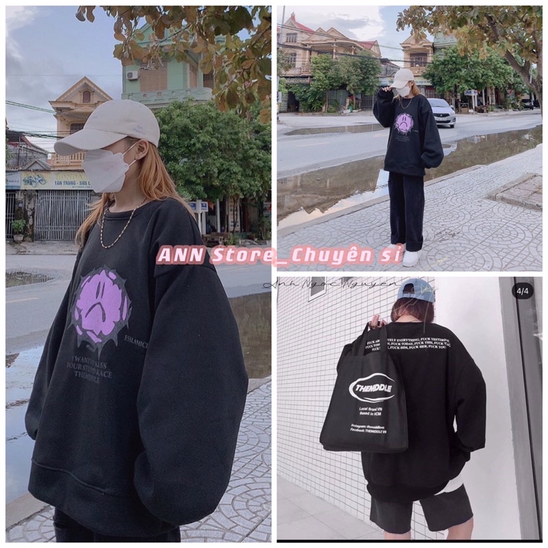 Áo nỉ swt mặt cười in 2 mặt cá tính (annstore)