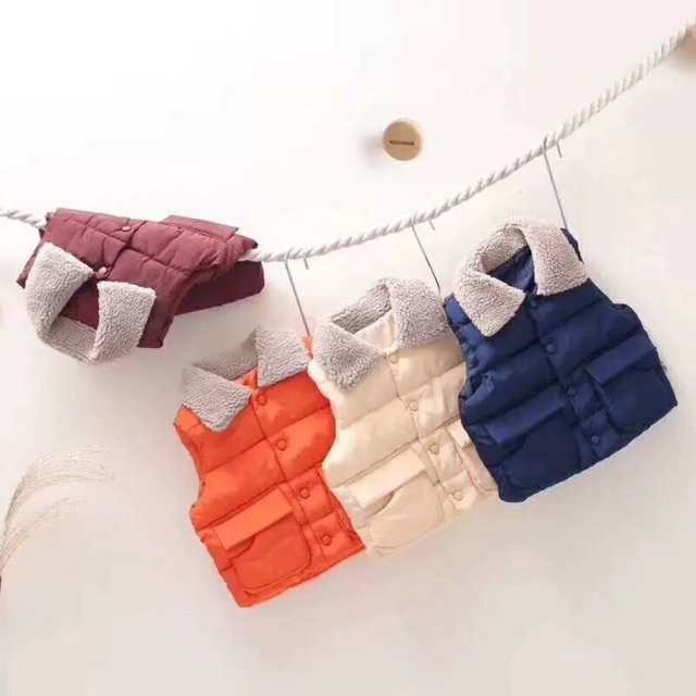 ÁO GILE PHAO CỔ LÔNG CHO BÉ