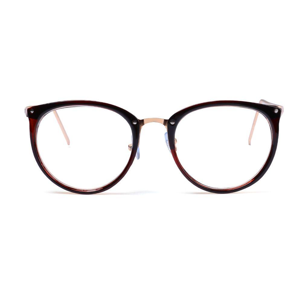 Mắt Kính Gọng Kim Loại Siêu Nhẹ Họa Tiết Da Báo Thời Trang