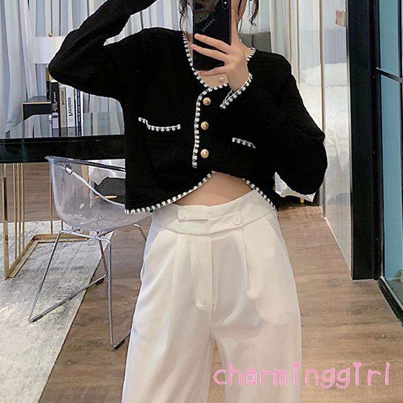 Áo cardigan dệt kim cổ chữ V tay dài dáng rộng cài nút phong cách cổ điển thời trang mùa thu cho nữ