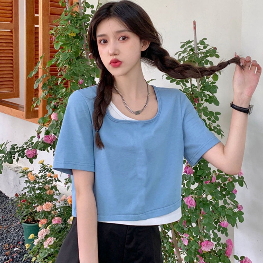 Áo Thun Tay Ngắn Phong Cách Hong Kong Thời Trang Mùa Hè 2022 Mới Cho Nữ