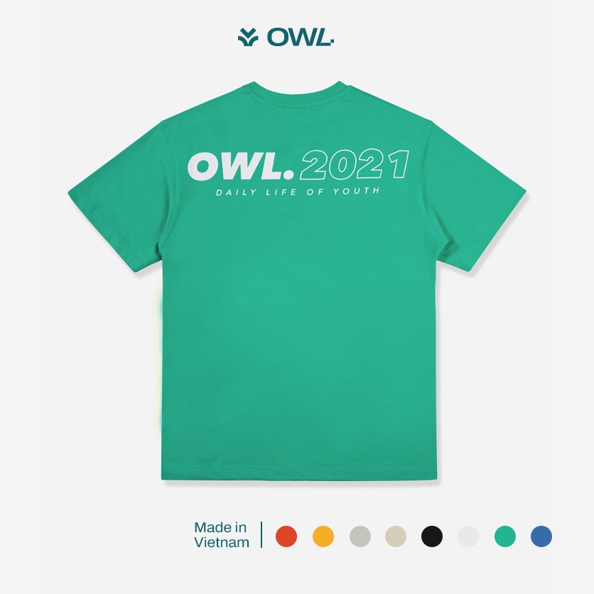 Áo thun nam nữ unisex OWL BRAND - SOFTWEAR TEE 2021 Xanh lá - OWL310321