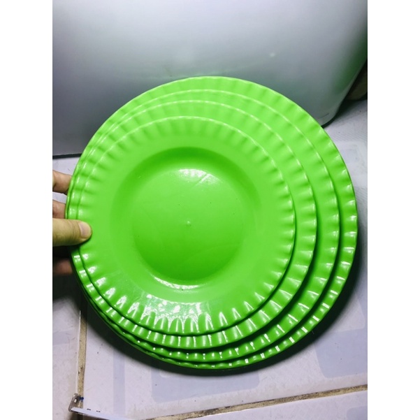 Set 10 Dĩa Nhựa Xanh-Trong Dẻo Vĩnh Phát (Dĩa nhều Cở, Hình thật)