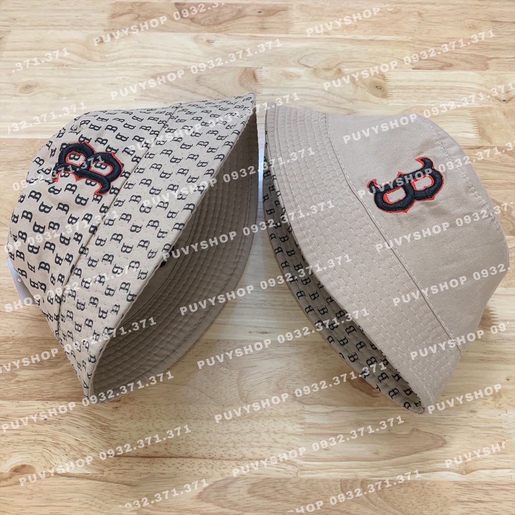 NónCỤP đơn giản thời trang nam nữ- Hai Mặt Sụp Thêu Bê B  - mũ bucket tai bèo vành