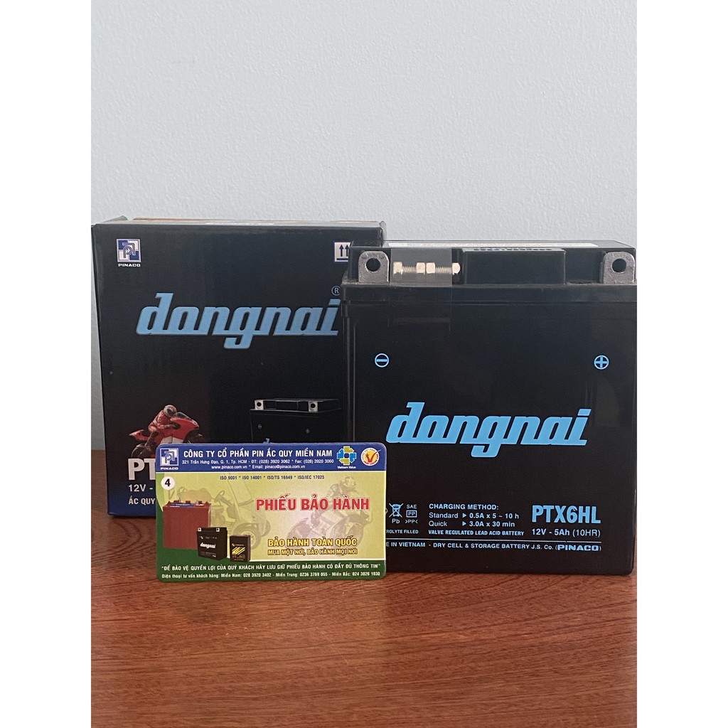 Bình ắc quy 12V Đồng Nai PTX6HL, 12V - 5Ah