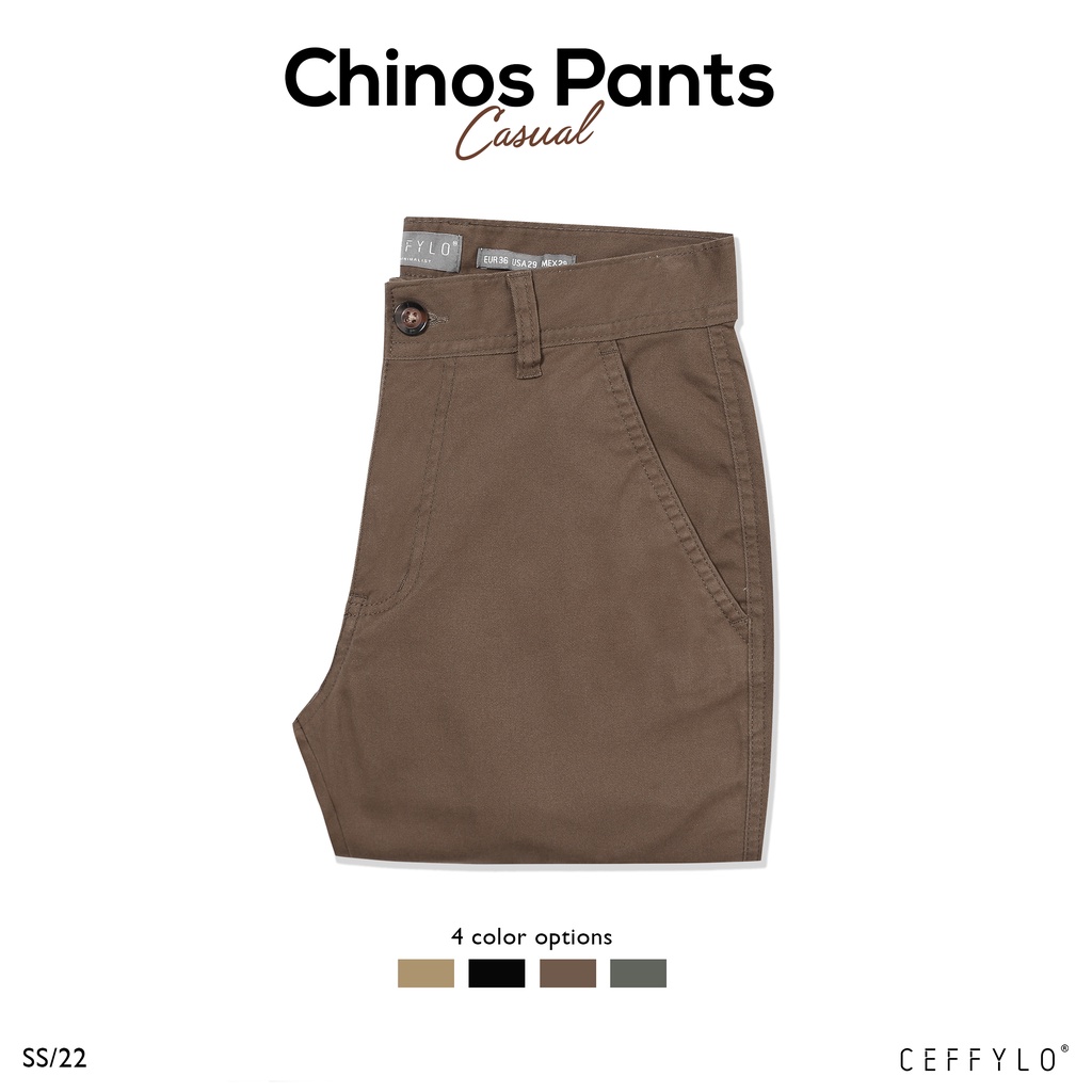 Quần Khaki Trơn Nâu Nam Cao Cấp Công Sở, Dáng Basic Phong Cách Trẻ Trung - CHINOS BASIC CEFFYLO