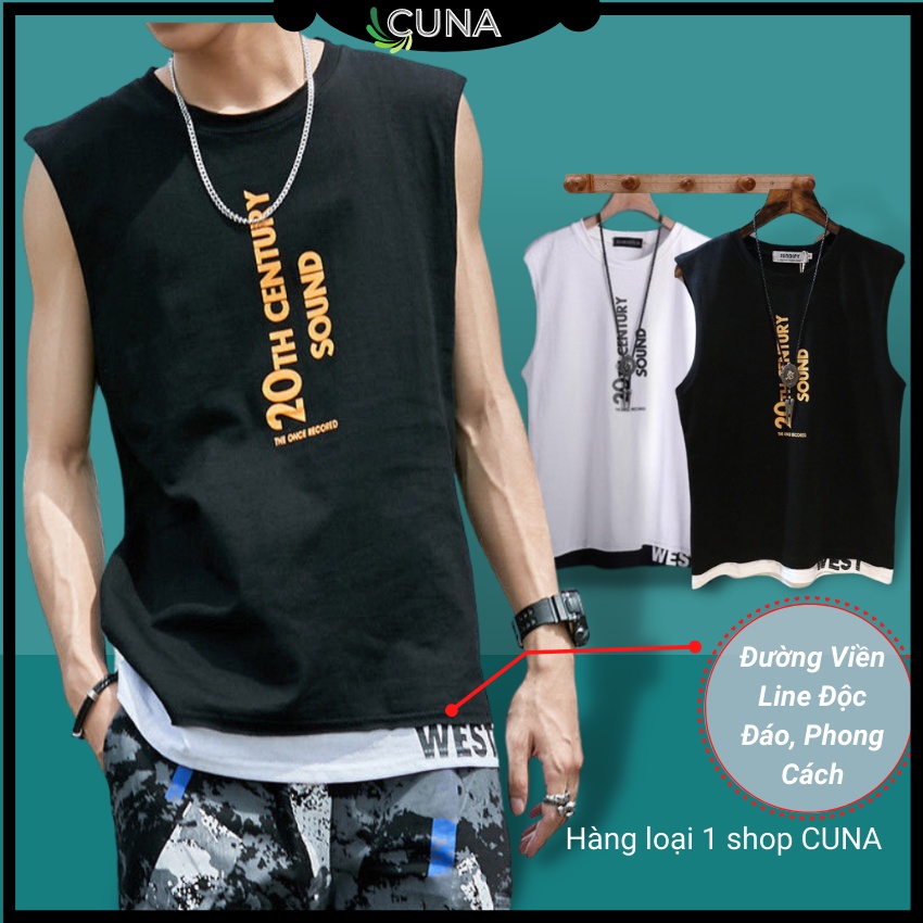 Áo ba lỗ nam nữ form rộng CUNA áo thun 3 lỗ lót nam rộng body trắng đen cotton thun lạnh in chữ tập gym thể thao bóng rổ