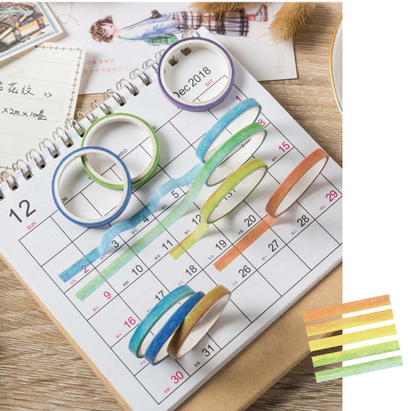 Set 10 cuộn băng keo trang trí thủ công họa tiết sáng tạo cho học sinh độc đáo