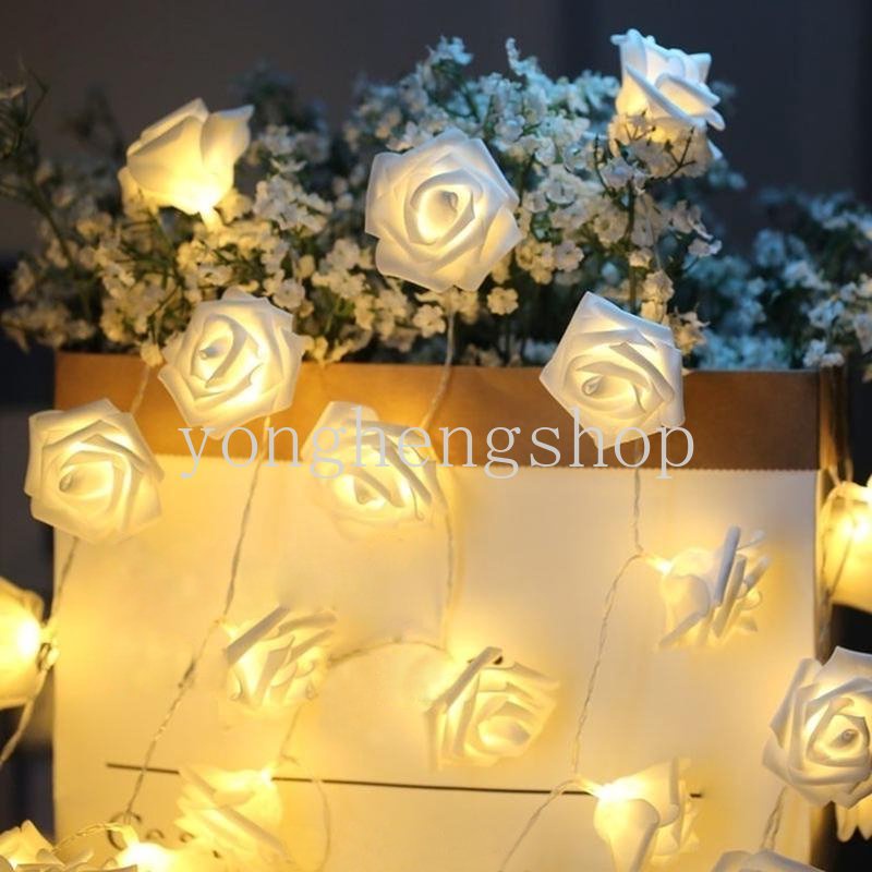 Dây Đèn LED 1.5M Hình Hoa Hồng Sử Dụng Pin Trang Trí Nhà Cửa