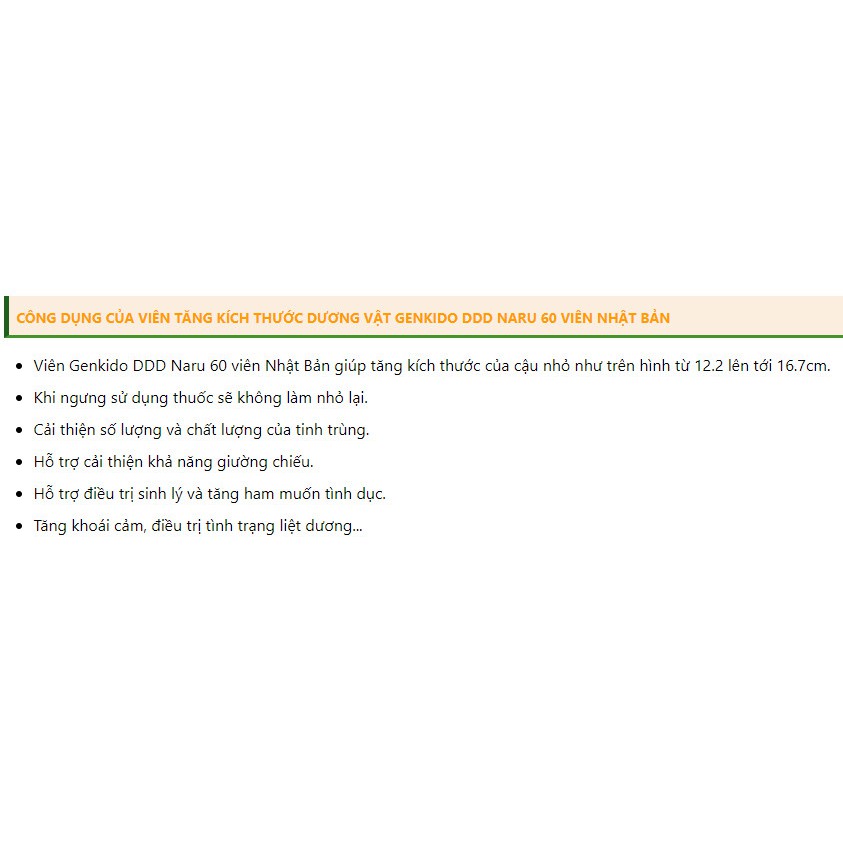 Viên uống Genkido Naru tăng kích thước nam giới Nhật Bản 60 viên