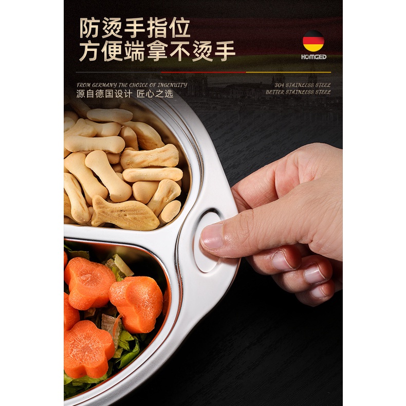 Khay đựng thức ăn bằng thép không gỉ 304 kiểu dáng hoạt hình tùy chọn xinh xắn dành cho bé