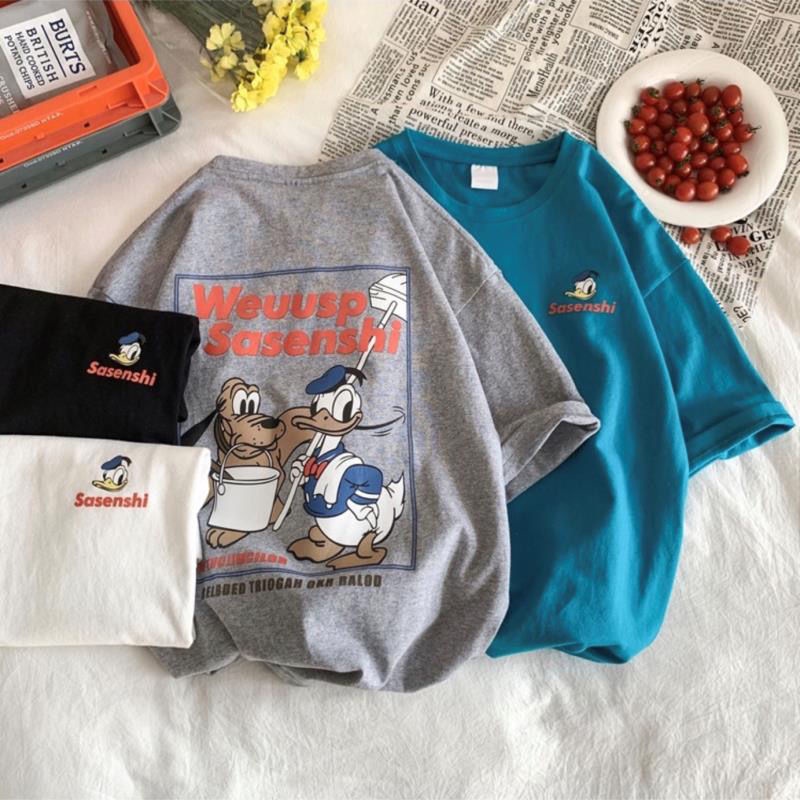Áo Thun Cotton Tay Ngắn Dáng Rộng Thời Trang Mùa Hè Hàn Quốc Mới Dành Cho Bé Trai Và Bé Gái