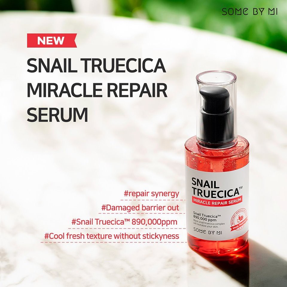 Tinh chất ốc sên đen phục hồi da Some By Mi Snail Truecica Miracle 50ml ngừa sẹo lõm sẹo mụn