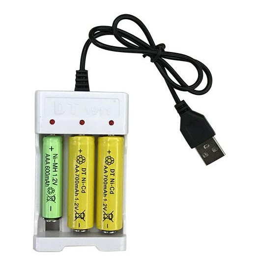 Bộ sạc ba pin tiểu, pin đũa ( AA, AAA) đa năng