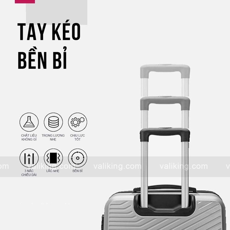 Vali kéo du lịch RIVAL333 nhựa ABS PC bền bỉ, chống va đập 20 inch, 24 inch - VALIKING