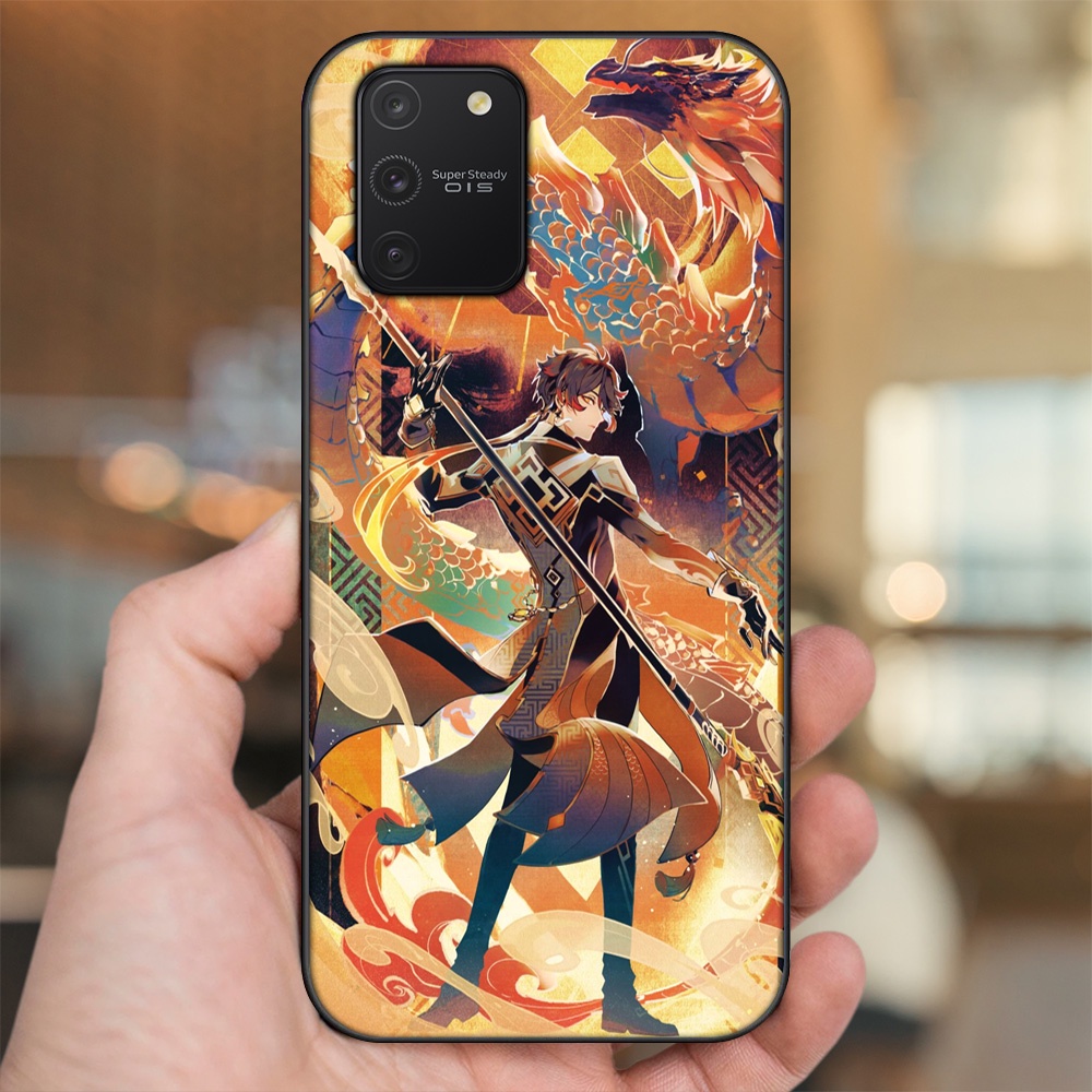 Ốp lưng Samsung S10 Lite viền đen in hình Zhongli Genshin Impact