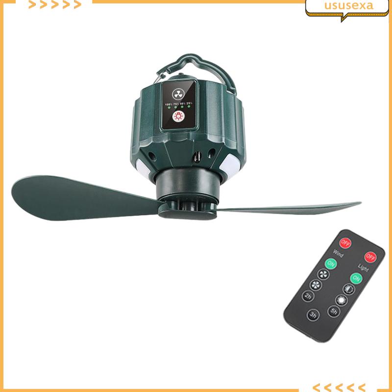 Quạt Cắm Trại Gấp Được Có Đèn LED Và Móc Treo