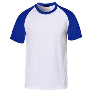 Áo Raglan Thân Trắng Tay Xanh Bích