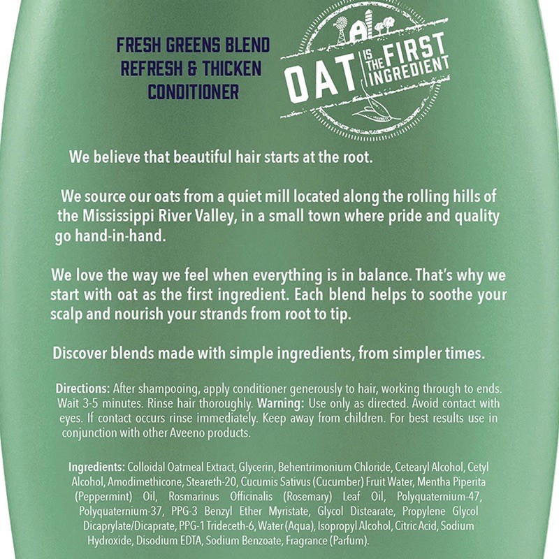 DẦU GỘI - DẦU XẢ SẠCH KHỎE DÀY TÓC AVEENO FRESH GREEN BLEND 354ML