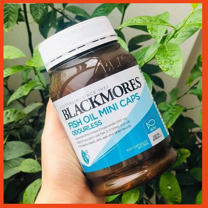 Dầu cá Blackmores Fish Oil Mini Caps Odourless 400 viên không mùi - Hàng Úc