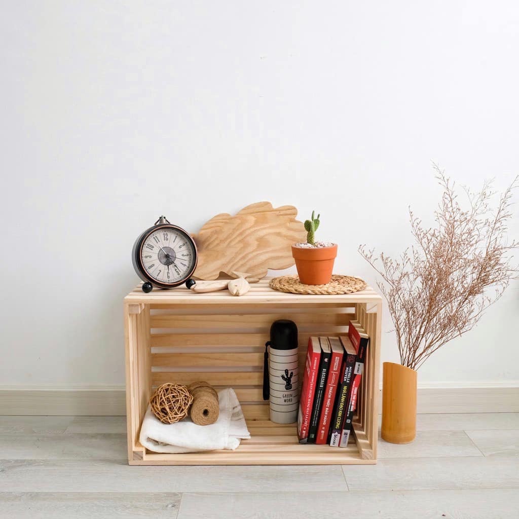 Thùng gỗ pallet trang trí đựng đồ đóng hàng đựng trái cây