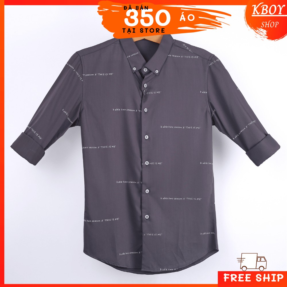 Áo sơ mi tay dài, cổ bẻ họa tiết ĐƠN GIẢN ,hàng quãng châu cao cấp / cá tính, trẻ trung,2 màu trắng,đen, Bigsize - 6674 | BigBuy360 - bigbuy360.vn