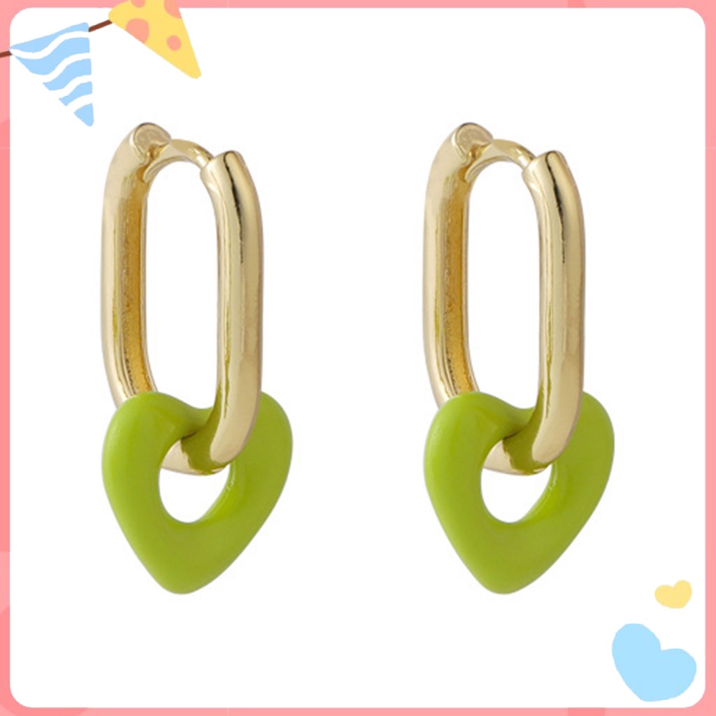 [Ts] Khuyên Tai Lủng Lẳng Xỏ Lỗ Xỏ Khuyên Màu Kẹo Ngọt Trang Sức Đi Dạo