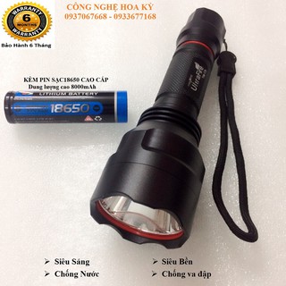 ĐÈN PIN SIÊU SÁNG CREE ZOOM ULTRAFIRE C8 CAO CẤP