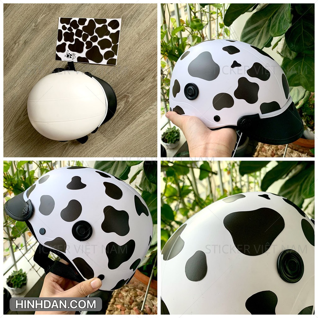 Sticker BÒ SỮA chống nước dán nón bảo hiểm, laptop, ốp điện thoại | BigBuy360 - bigbuy360.vn