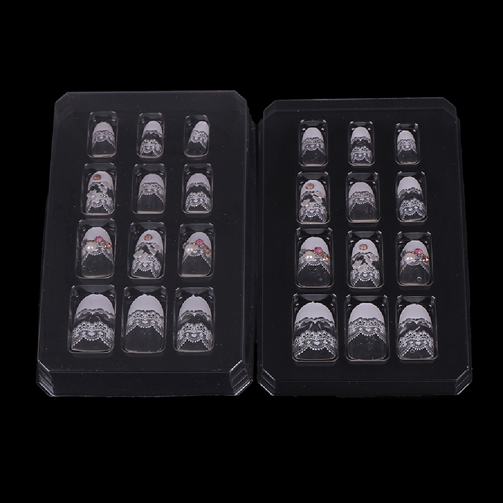 Set 24 Móng Tay Giả Acrylic Che Phủ Toàn Diện Phong Cách Pháp