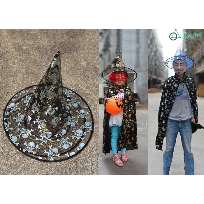 Nón Phù thủy Halloween vải lưới HLW-NPT-12