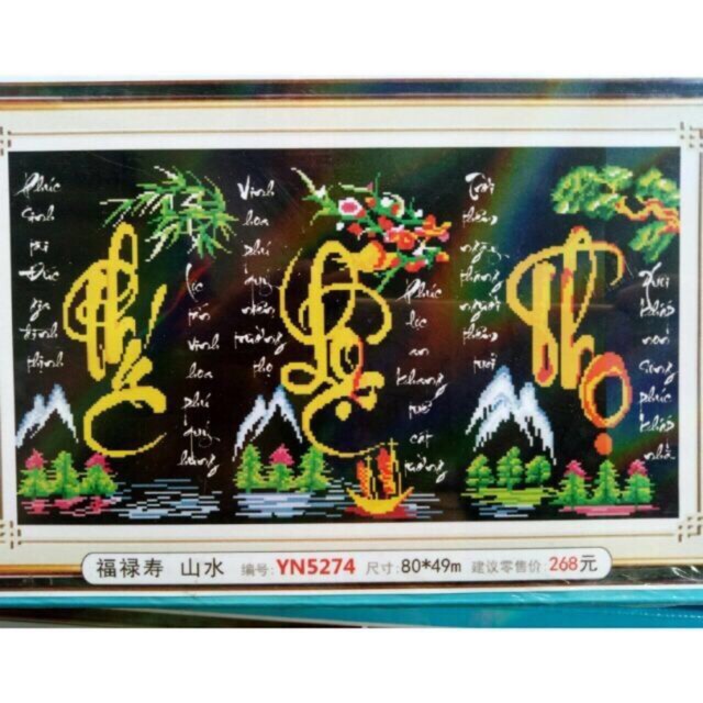 tranh đá phúc lộc thọ yn5274
