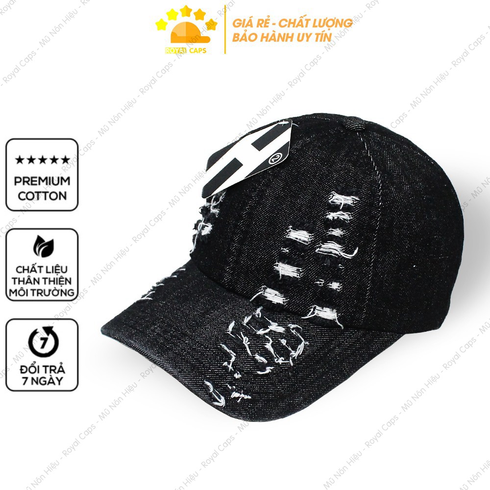 Mũ Lưỡi Trai Nón Lưỡi Trai Nam Nữ Jeans Đen Xanh Rách Vải Denim Nón Kết - Royal Caps