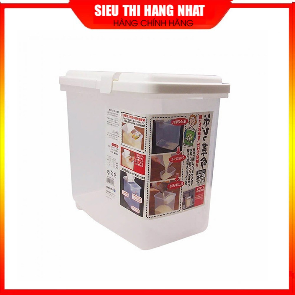 Thùng gạo 10kg nắp bật có bánh xe