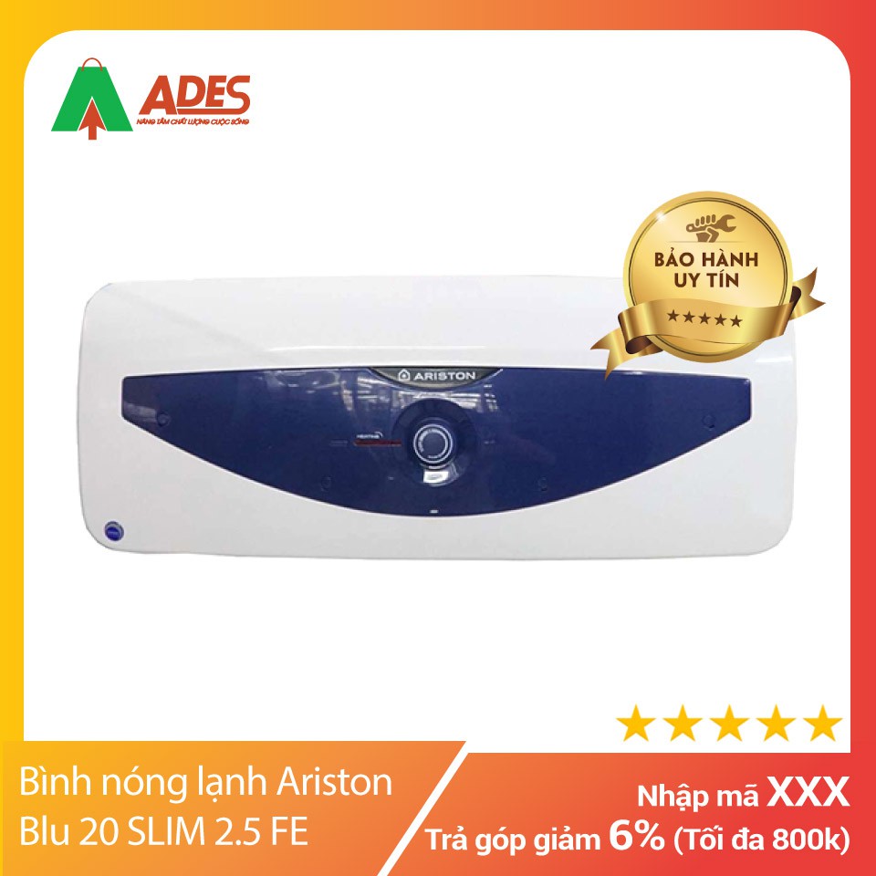 [Mã 154ELSALE2 giảm 7% đơn 300K] Bình nóng lạnh Ariston 20 lit Blue 20 SLIM 2.5 FE | Chính hãng, Giá rẻ