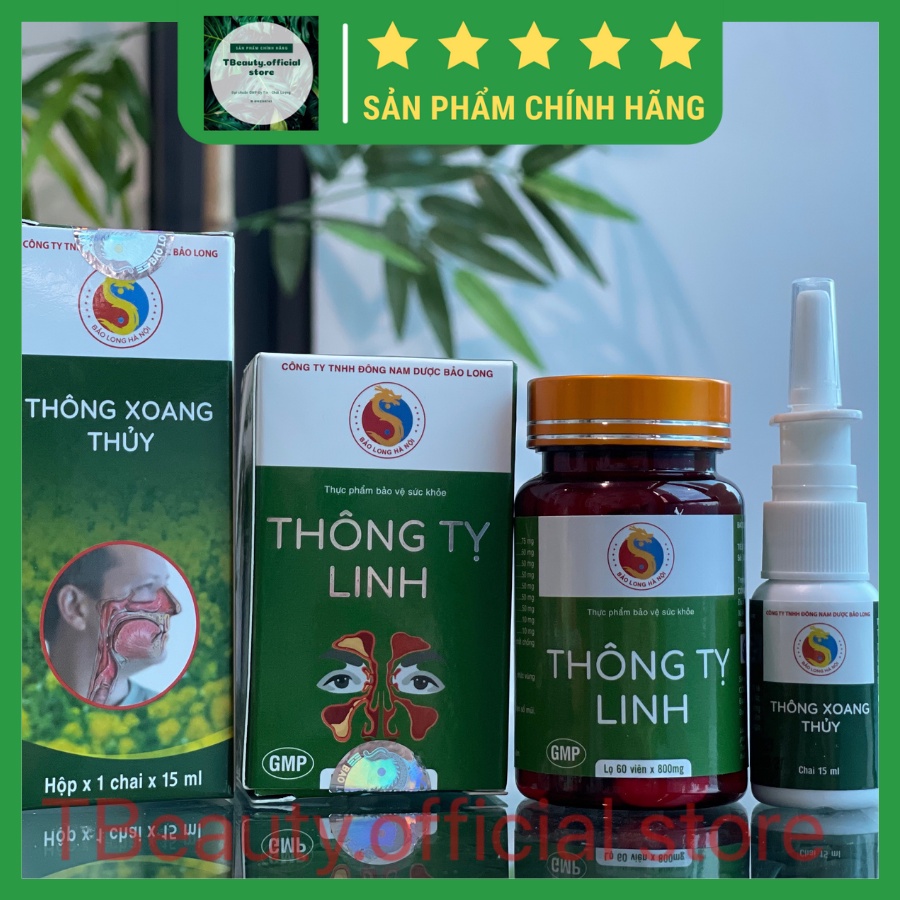 Combo Xịt xoang và Viên uống Hỗ trợ điều trị viêm xoang, trục mũ, đào thải mũ,viêm mũi dị ứng ( Bảo Long chính hãng )