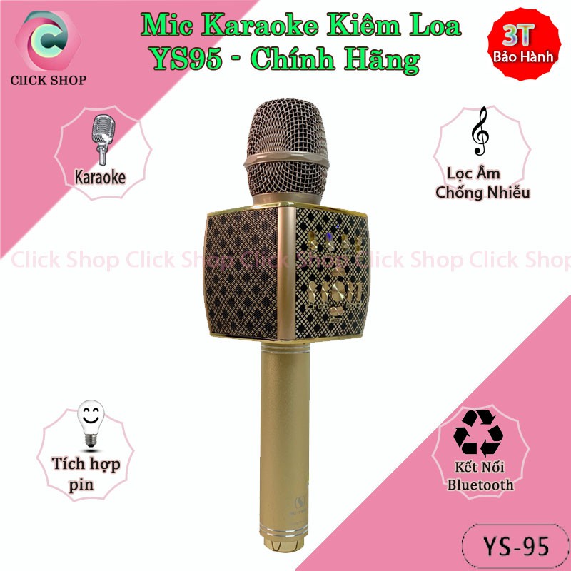 Micro Karaoke Bluetooth Không Dây, Mic Karaoke YS91 YS92 YS95 YS97 YS98 Có Loa Bass treble Chất Thu Giọng Hát Nhẹ Âm To