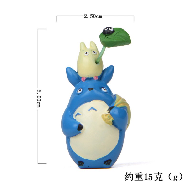 [Mã LIFE2410K giảm 10K đơn 20K] Mô hình Chu Totoro đội Chibi Totoro cầm chiếc lá có Susuwatari (bồ hóng)
