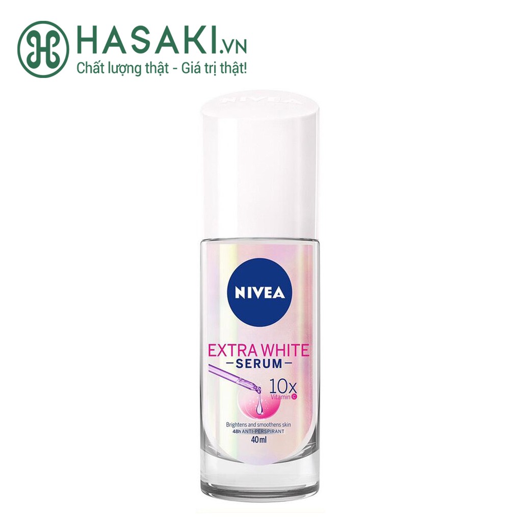 Lăn Khử Mùi Serum Sáng Mịn Da Nivea Extra White Serum 10X Vitamin C Whitening Deodorant Roll-On 40ml